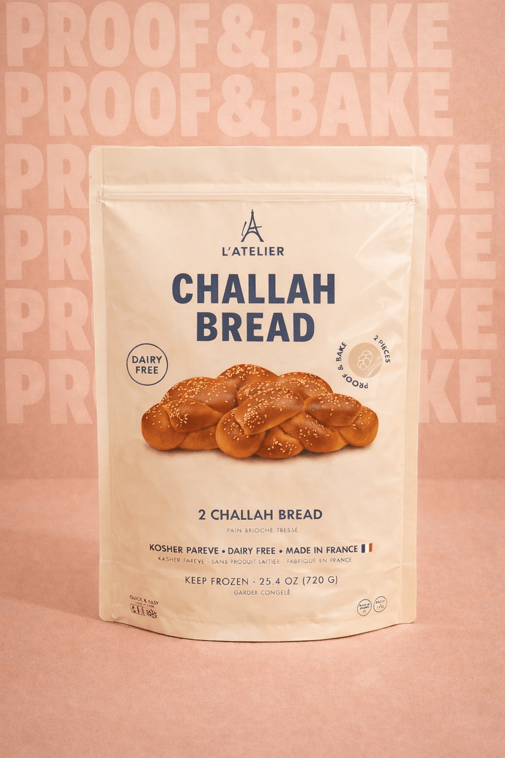Challah Bread - 2 pieces (box of 15 packs) - L'Atelier K LLC (US)